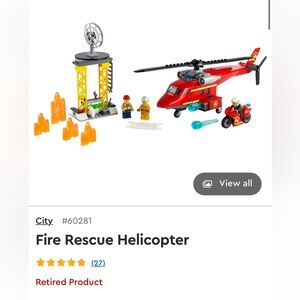 Lego City 60281 Fire Rescue Helicopter retired